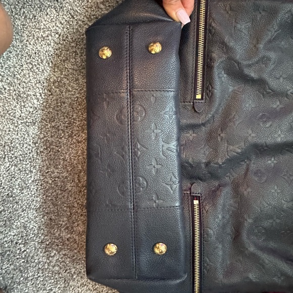 LOUIS VUITTON Melie Empreinte Leather Hobo Shoulder Bag Marine Rouge-Blue - Picture 4 of 6